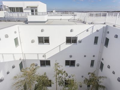 白い壁の中庭