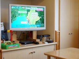 居室のテレビと遊具