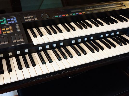 電子キーボードのクローズアップ