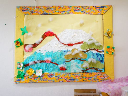 手作り富士山の壁飾り