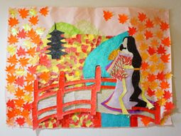 紅葉を描いた壁画