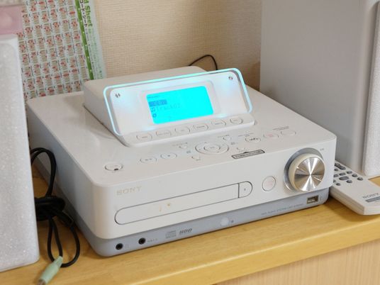 オーディオ機器のクローズアップ