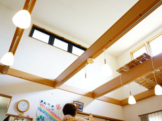 高い天井のあるリビング