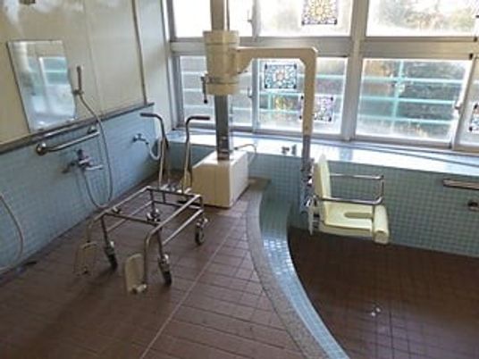 浴室の手すり付き空間  