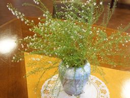 花瓶とテーブルのクローズアップ