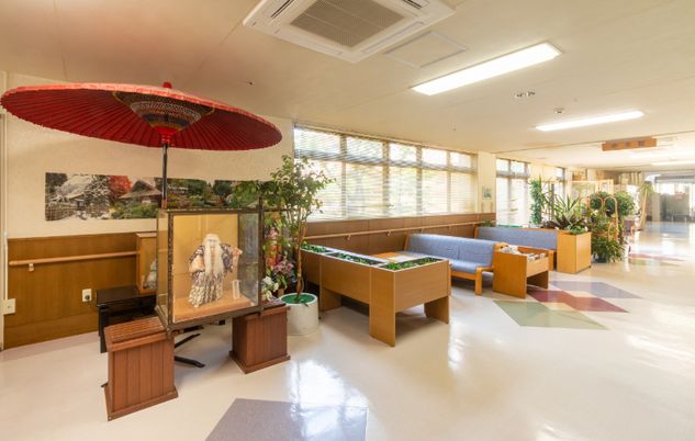 和風装飾がある廊下