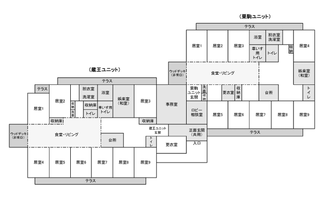 広々とした共有スペース