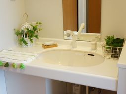 清潔な洗面台と鏡