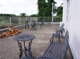 広々テラスと観葉植物