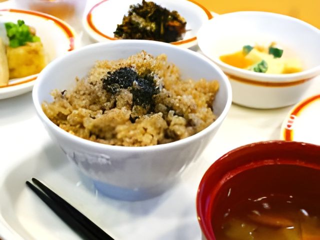 栄養満点の食事 ダイニングルーム バランスの取れた料理が提供されています。健康をサポートするために工夫された食事です。