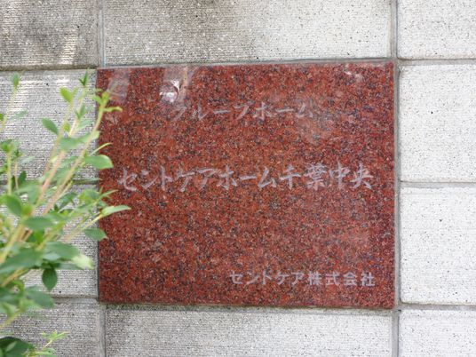 看板を囲む緑のアクセント