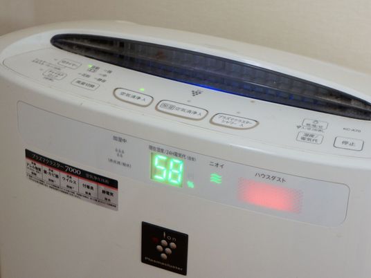 空気清浄機稼働中の様子