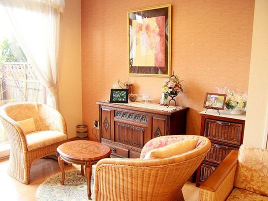 温かみのある居室の角