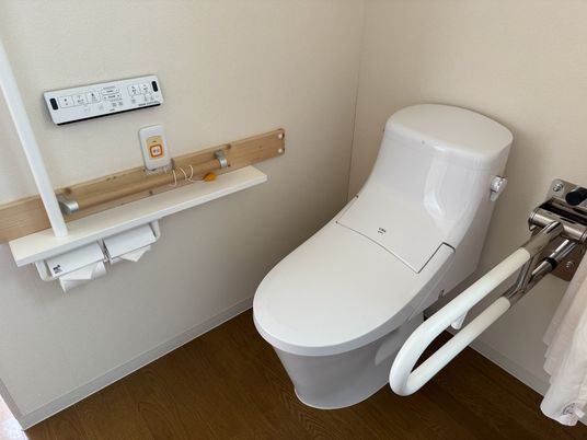 手すり付きの洋式便座
