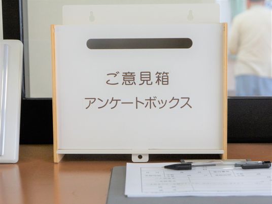 アンケートボックスと書類