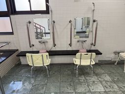手すりのある洗面台