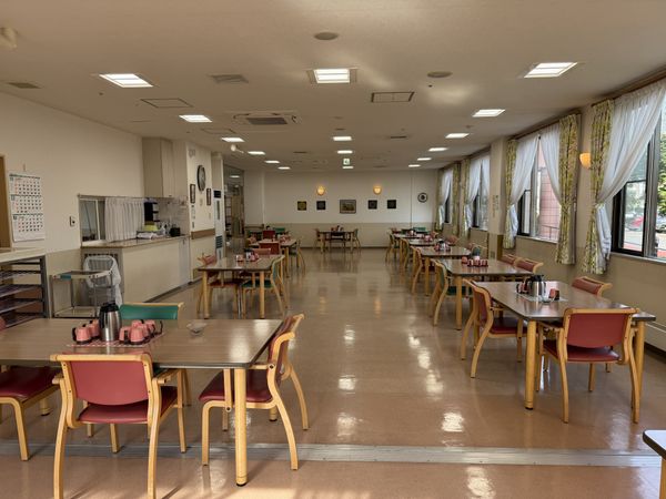自然光が入る食堂