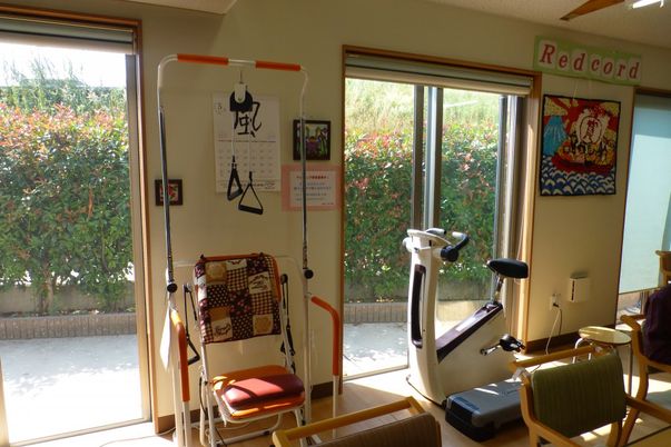 自然光と訓練器具の部屋