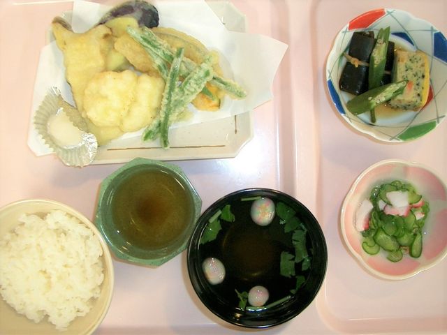 和風の食事セット 昼食例 栄養バランスを考えた和風の食事が提供されています。手作りの温かさが感じられる料理を、お楽しみいただけます。