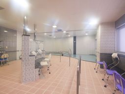 バリアフリーの浴室設備