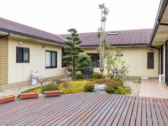 和風の庭園と建物