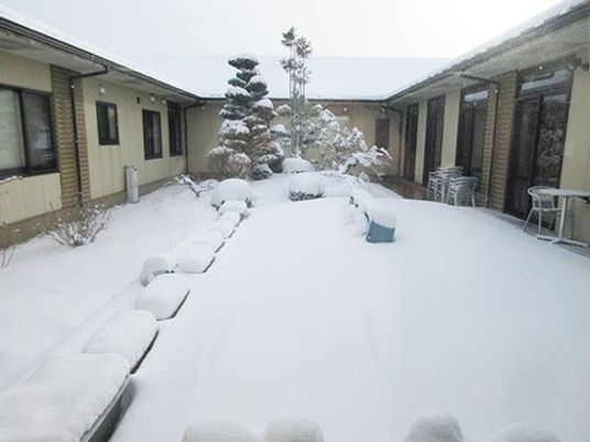 雪に覆われた中庭  