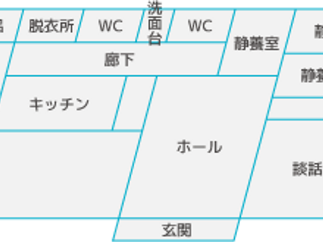 施設の見取り図 内観 この見取り図で施設の構造がわかりやすく確認できます。各部屋の配置を理解するのに役立ちます。