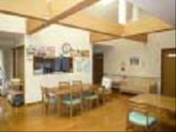 明るい共有スペースの一角