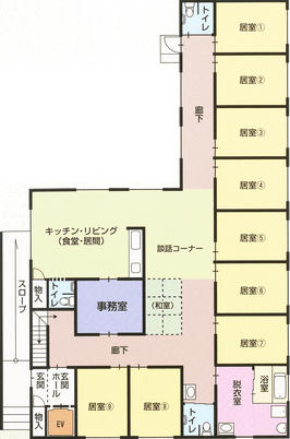 広々とした居室配置の図面