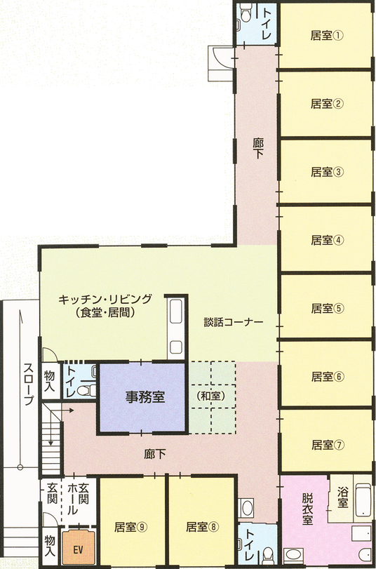 広々とした居室配置の図面