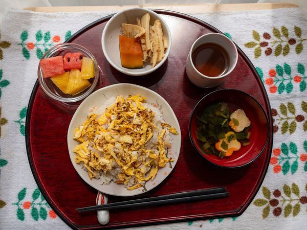 栄養満点の食事提供