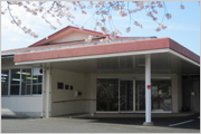 桜の咲く建物外観