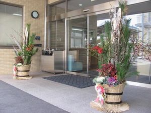 装飾のあるエントランス  