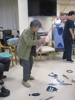 魚釣り体験の様子