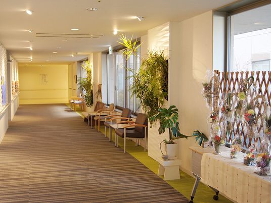 自然光が心地よい廊下