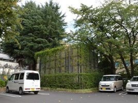 緑に囲まれた建物外観  