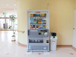 自動販売機と植物の配置