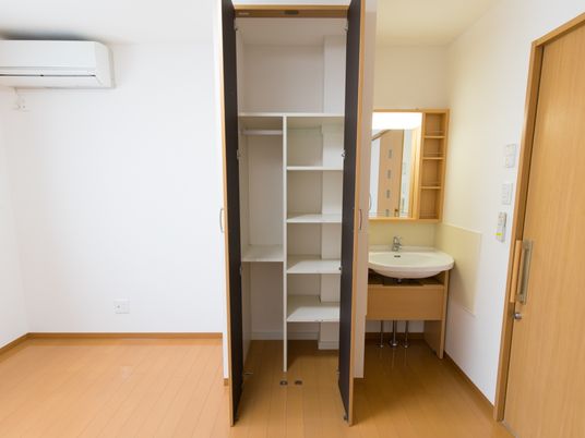 居室のクローゼットと洗面台