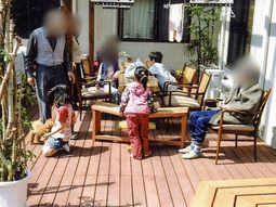 陽光の中での交流シーン