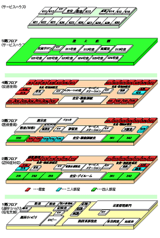 見取り図 内観 施設の各階のレイアウトを示す見取り図です。詳細な施設配置や設備の位置が確認できます。