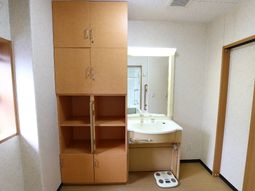 洗面台と収納のある部屋