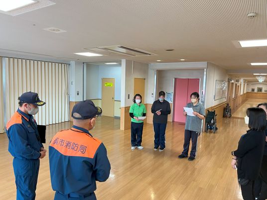 避難訓練の共有空間  
