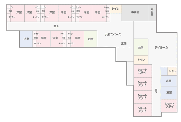 各部屋が並ぶ設計図