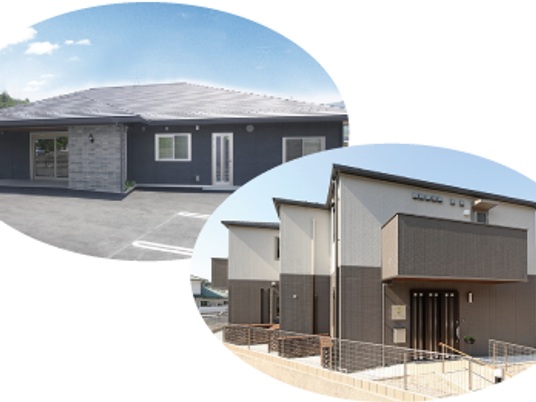 外観の建物2棟  