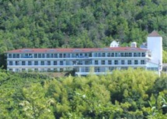 木々に囲まれた建物外観