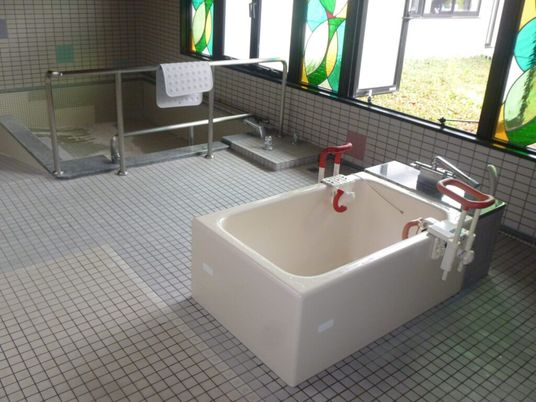 手すり付きの浴室