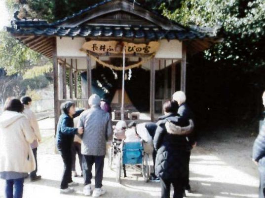 緑豊かな神社の風景