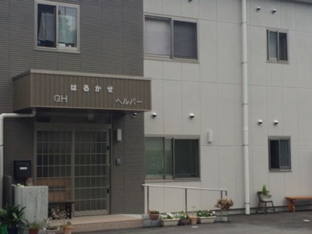 シンプルな建物の外観 外観 広々とした出入口が特徴の建物です。施設周囲には植物が配置され、アットホームな雰囲気です。