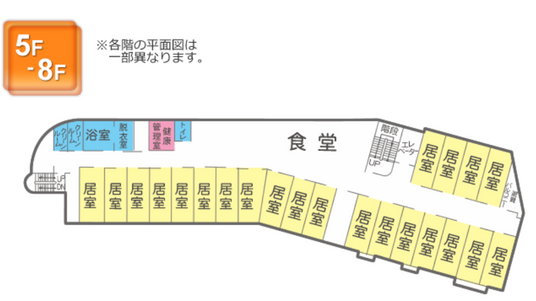 食堂と居室の見取り図