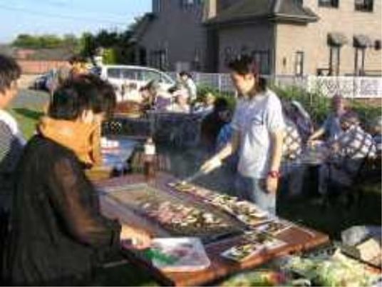 中庭での屋外イベント